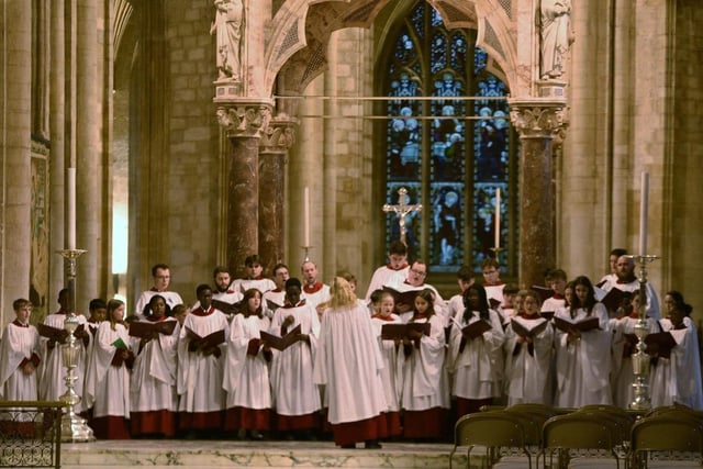 Choristers sang  throughout the evening.