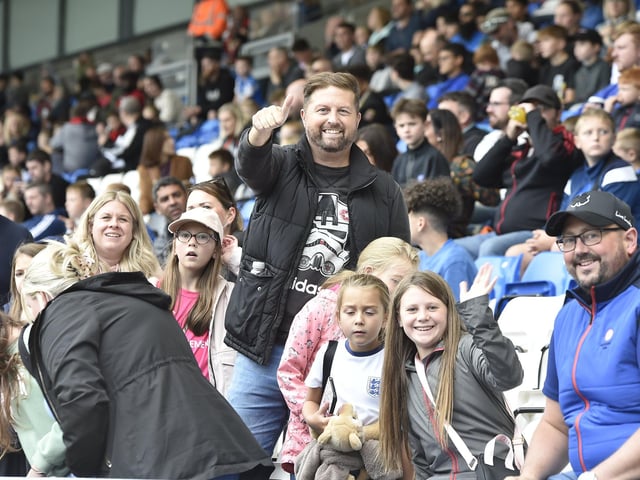 Peterborough United fans are pictured enjoying the win over Bristol Rovers.