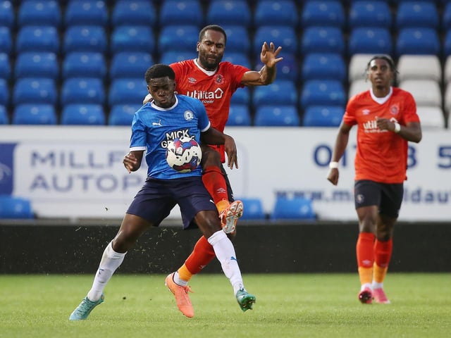 Poku can play wide on either side in our 4-3-3 formation.
