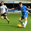 Harrison Burrows in action for Posh against Crawley. Photo: David Lowndes.