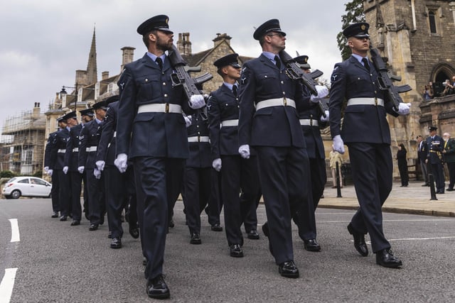 Personnel from RAF Wittering paraded through the town to mark the Battle of Britain and the
Freedom of Stamford.