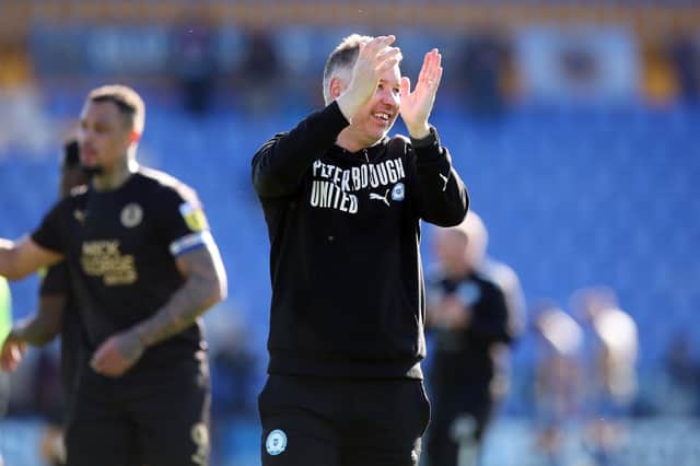 Posh boss Darren Ferguson celebrates the win at Shrewsbury. Photo: Joe Dent/theposh.com.