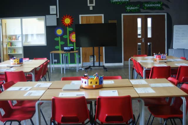 A classroom in the new IntoUniversity in Norman Road, Peterborough.