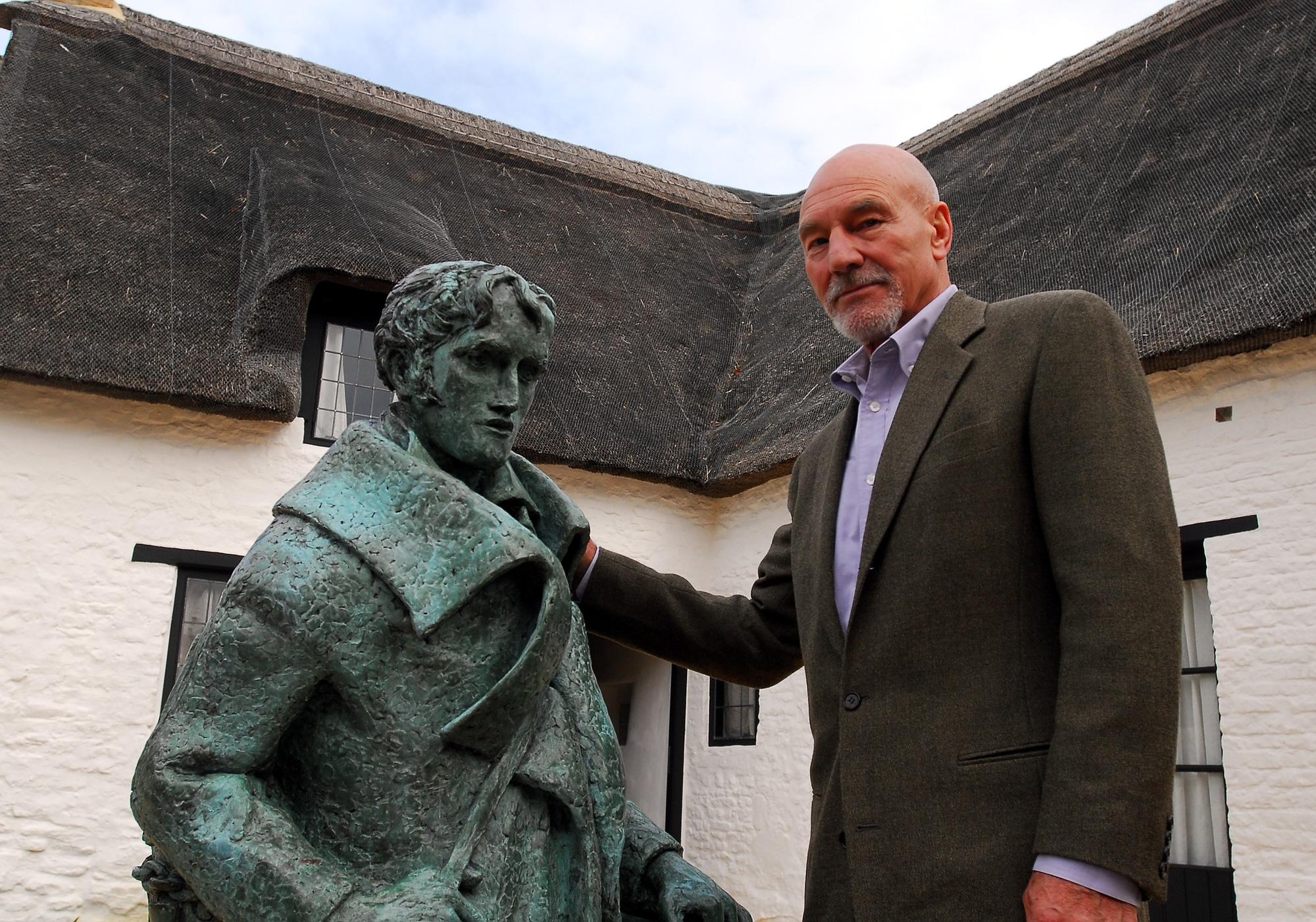 Hollywood and Shakespearean actor Patrick Stewart was invited by MP Barry Sheerman to unveil the new weather centre at John Clare cottage in Helpston.
