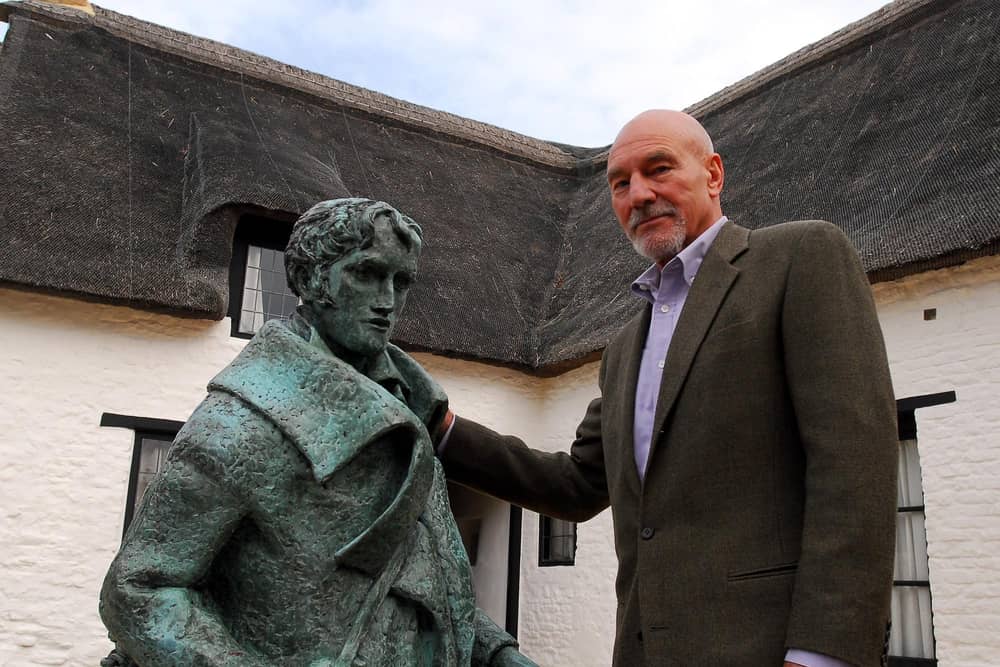 Hollywood and Shakespearean actor Patrick Stewart was invited by MP Barry Sheerman to unveil the new weather centre at John Clare cottage in Helpston.