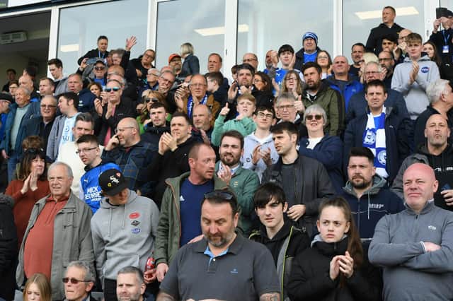 Peterborough United fans during the defeat to Ipswich Town
