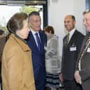 The Princess Royal being introduced by Dr Nikos Savvas to Elton D’Souza-Chairman of Governors– Eastern Education Group) and Austen Adams-Chair of The North Cambridgeshire Development Board