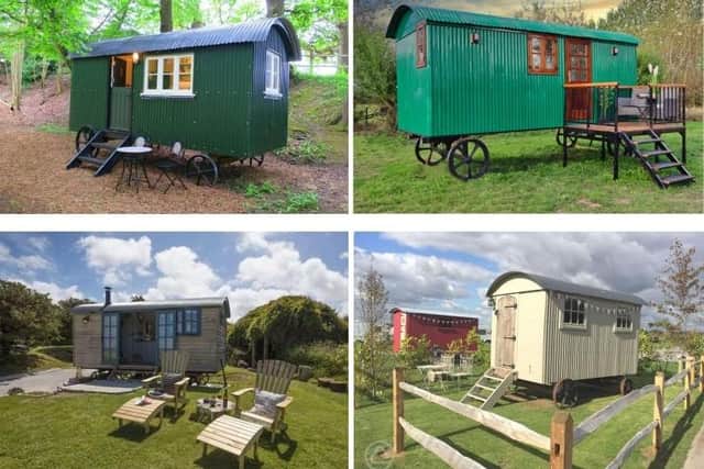 Examples of the type of huts that are being considered.