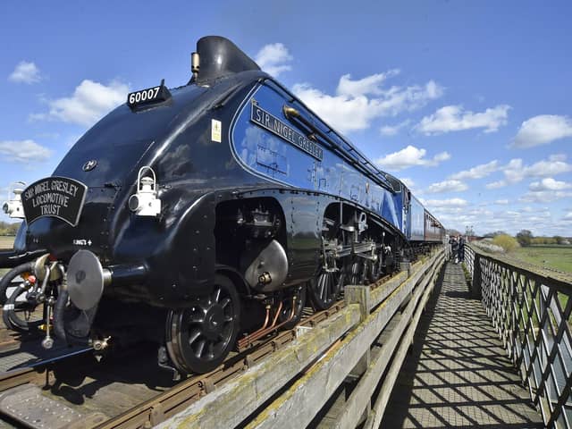 The Sir Nigel Gresley locomotive.