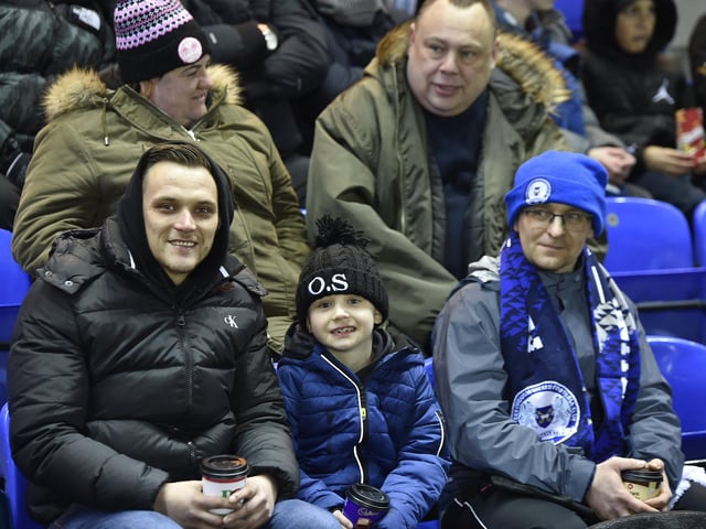 Peterborough United fans watch the 0-0 draw with Charlton Athletic.