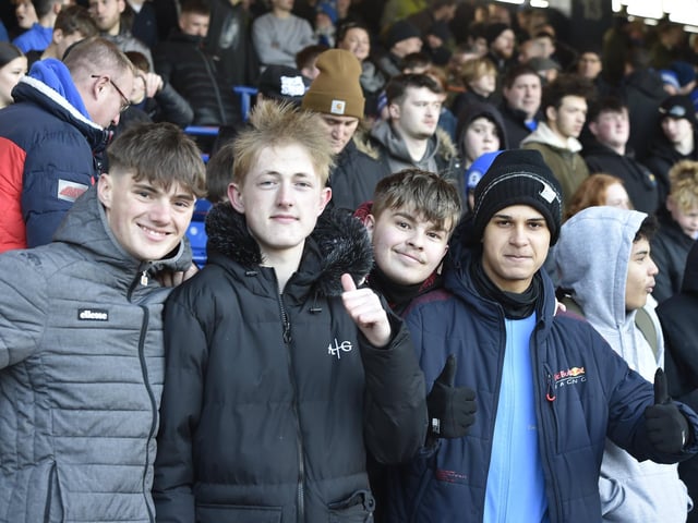 Peterborough United fans enjoy the 5-2 win over Plymouth Argyle.