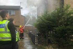 Emergency services are at the scene of the blaze. Photo: Heath Purvis