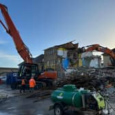 Redevelopment work at Stamford and Rutland Hospital is on course, with the demolition of the former nurses’ accommodation now complete.