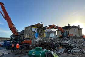 Redevelopment work at Stamford and Rutland Hospital is on course, with the demolition of the former nurses’ accommodation now complete.