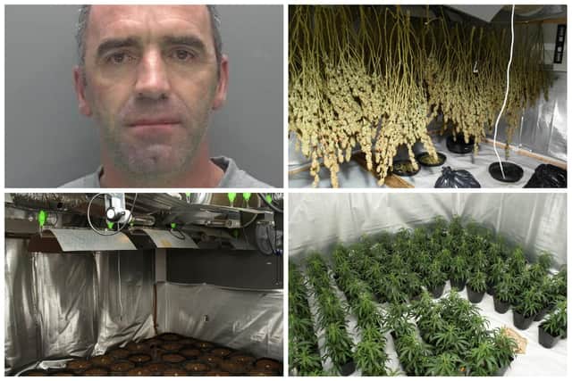 Bujar Gjeci and some of the drugs found at the home