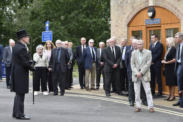Well-wishers at the funeral of former Peterborough Telegraph Pat Beasley at Peterborough Crematorium.