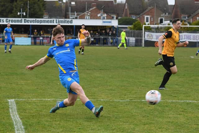 Jordan Crawford in action for Peterborough Sports against Leamington. Photo: David Lowndes.