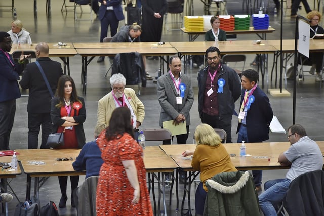 Elections 2022. City Council local election count at the East of England Arena