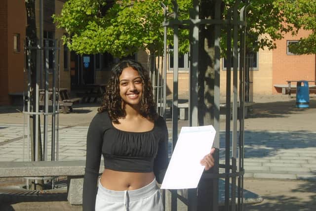 Hampton College student Keera celebrating her GCSEs