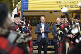  Royal British Legion poppy appeal launch at Bridge Street  with Paul Bristow and Mayor Alan Dowson