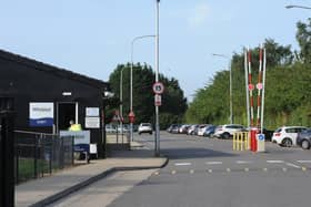 The entrance to the Whirlpool UK site in Peterborough where some workers are planning strike action as part of an ongoing pay dispute.