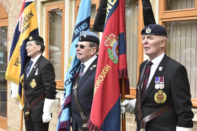 Standard bearers and guard of honour from the Royal British Legion Peterborough branch