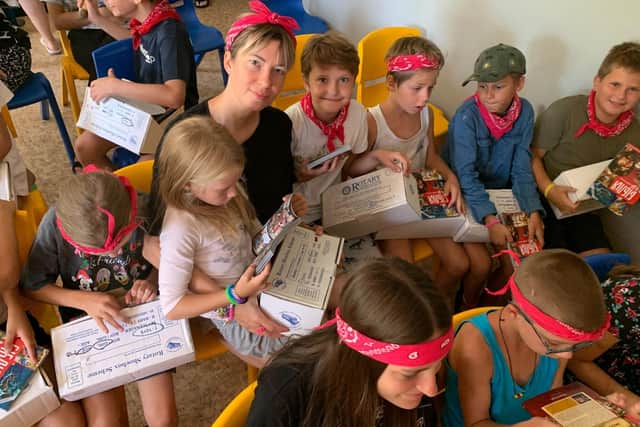 Shoeboxes being delivered to Ukraine in 2022. Image: Rotary Showbox Scheme