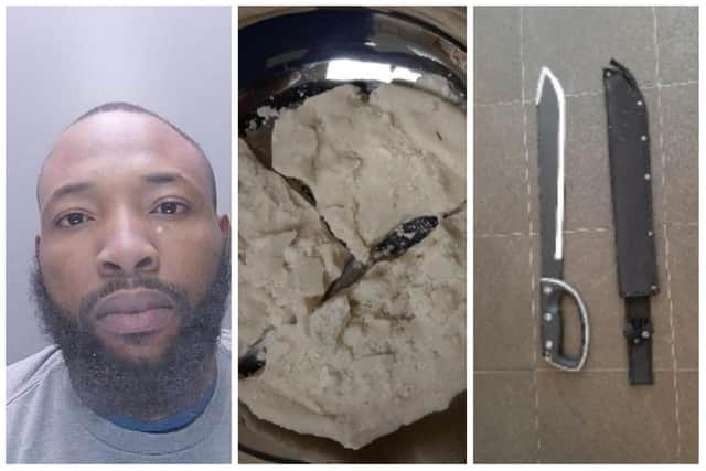 Mamadu Djalo, and some of the drugs and the knife found at his home
