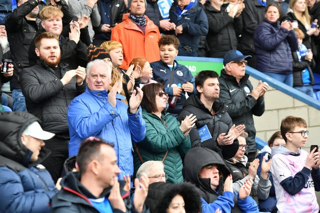 Peterborough United fans watch the shock defeat to Carlisle United.