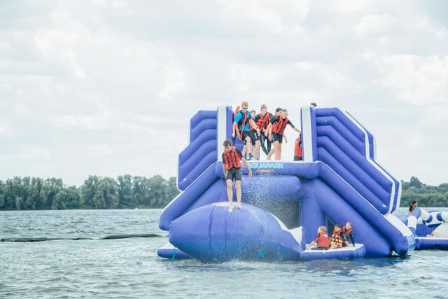 Action from the opening weekend at Aqua Park Grafham Water