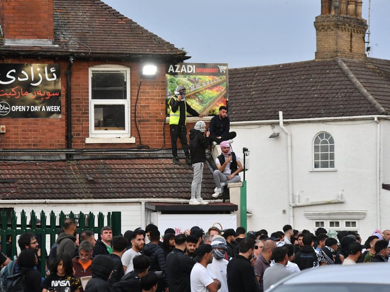 Large crowds were seen in the city.