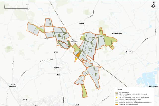 This map shows the location and scale of the proposed Mallard Pass Solar Farm.