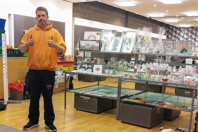 Up The Garden Bath co-founder Dave Poulton in the pop-up shop at the Queensgate Shopping Centre in Peterborough.