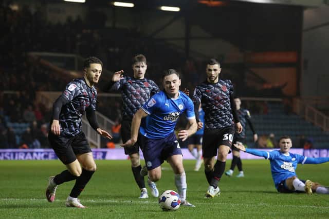 Ben Thompson of Peterborough United in action against Barnsley. Photo: Joe Dent/theposh.com.