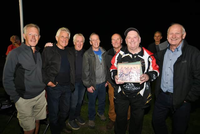 Panthers old boys at the 'Farewell' meeting, left to right, Kevin Hawkins, Roy Carter, Ken Matthews, Roy Sizmore, Brian Clark, Richard Greer and Frank Smith. Photo: David Lowndes,