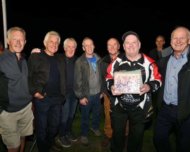 Panthers old boys at the 'Farewell' meeting, left to right, Kevin Hawkins, Roy Carter, Ken Matthews, Roy Sizmore, Brian Clark, Richard Greer and Frank Smith. Photo: David Lowndes,