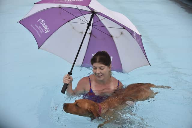Leonie Childs and Marvel braved the rain to take part in the event in 2021.