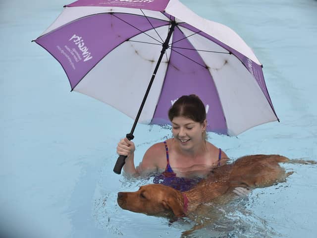 Leonie Childs and Marvel braved the rain to take part in the event in 2021.