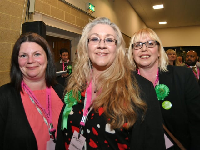 Julie Howell (Orton) with supporters.