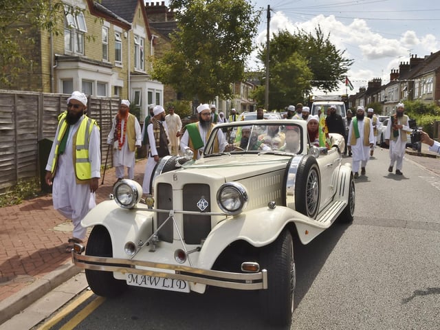 The Holy March in the city to celebrate the birthday of the Prophet Muhammad