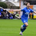 Pat Sykut celebrates a goal. Photo David Lowndes.