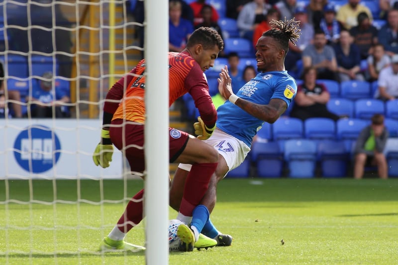 Posh were denied a probable promotion by Covid in the 2019-20 season, but they delivered some glorious performances before football was shut down. Ivan Toney hit a hat-trick in this game while Marcus Maddison scored two superb goals and Mo Eisa also netted. Toney is pictured robbing Dale 'keeper Robert Sanchez to open the scoring early in the game. Sanchez is now Chelsea's first-choice goalkeeper.