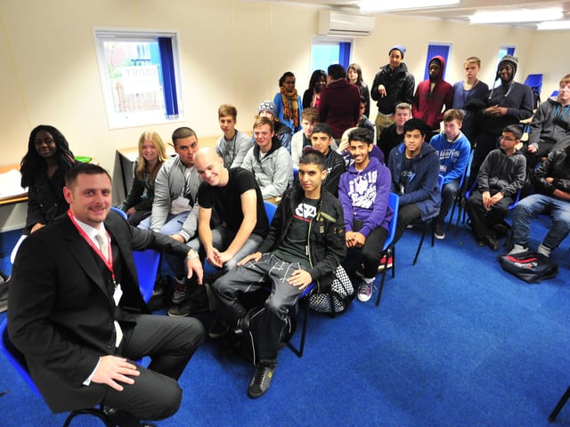 Darragh MacAnthony Posh Chairman talking to Peterborough Regional College students.
