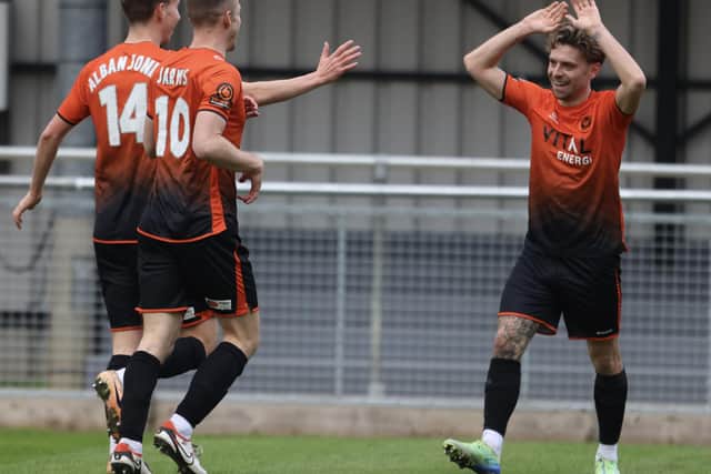 Max Booth (right) scored for Sports at Southport. Photo Darren Wiles.