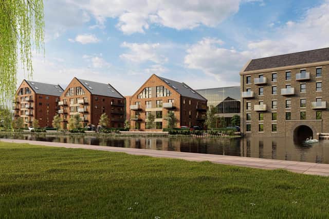 This image shows how the Whitworth Mill and the surrounding site will appear once development is completed.