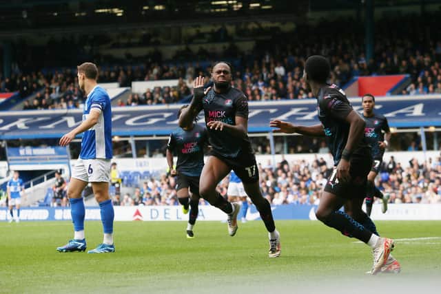 Ricky-Jade Jones celebrates scoring the opening goal. Photo: Joe Dent.