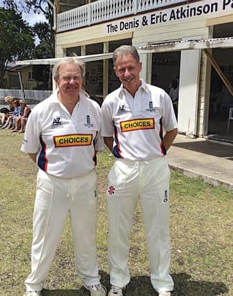 Nick Andrews (right) with England teammate Stu Unwin from a previous tour.