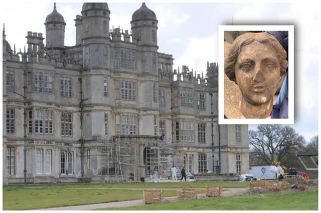 The mysterious Roman discovery was unearthed while construction was taking place at Burghley House last spring.