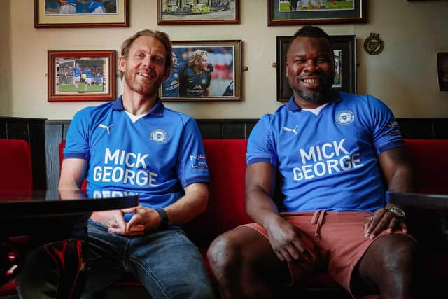 A pair of Posh striking legends, Craig Mackail-Smith (left) and Aaron Mclean. Photo Joe Dent/theposh.com.