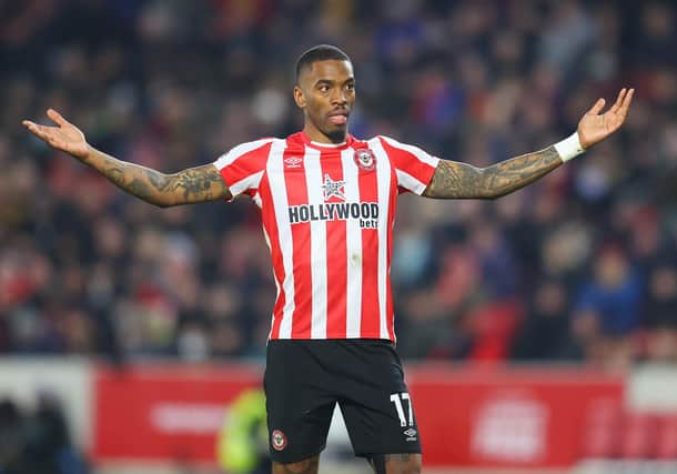 Ivan Toney in Brentford colours. Photo: Catherine Ivill/Getty Images.